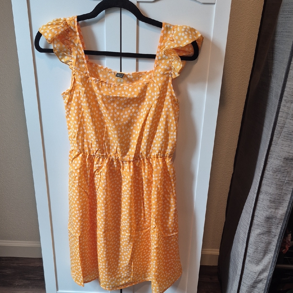 SHEIN Yellow Polka Dot Dress